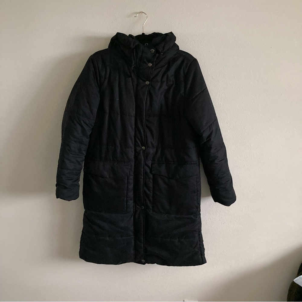 A New Day Long Black Puffy Parka